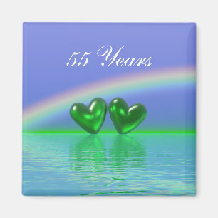 55th Anniversary Emerald Hearts Magnet