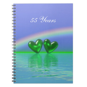 55th Anniversary Emerald Hearts Notebook