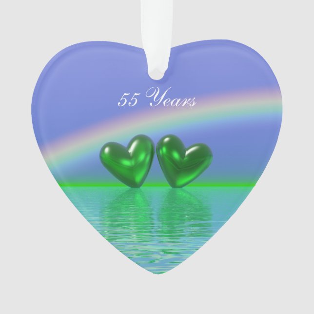 55th Anniversary Emerald Hearts Ornament (Front)