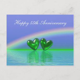 55th Anniversary Emerald Hearts Postcard