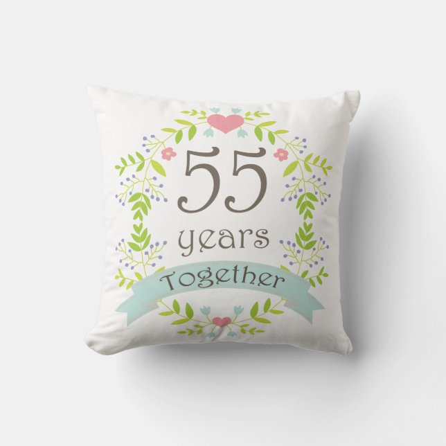 55th Anniversary Gift Throw PIllow (Front)