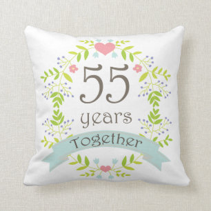55th Anniversary Gift Throw PIllow