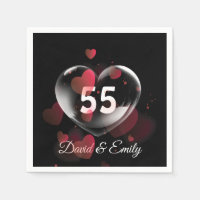 55th Anniversary Heart Bubble With Red Hearts  