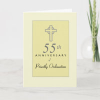 55th Anniversary of Priest with Embossed Cross, Re