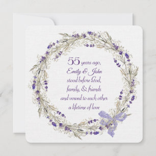 55th Anniversary Party Lavender Wreath Invitation