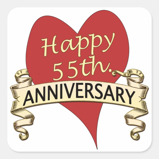 55th. Anniversary Square Sticker (Front)