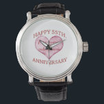 55th. Anniversary Watch<br><div class="desc">A fun 55th. anniversary gift that has a heartfelt saying on the heart to celebrate a milestone anniversary with.</div>