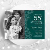 55th Anniversary With Photo Emerald Green Floral