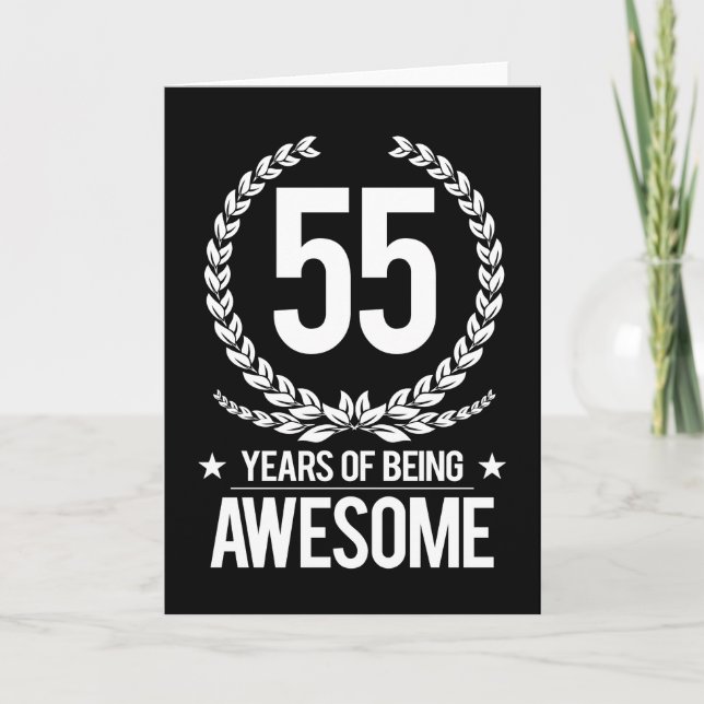 55th Birthday (55 Years Of Being Awesome) Card (Front)