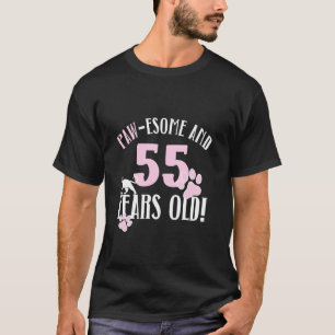 55th Birthday 55 Years Old Cat Mum Cat Lover Birth T-Shirt