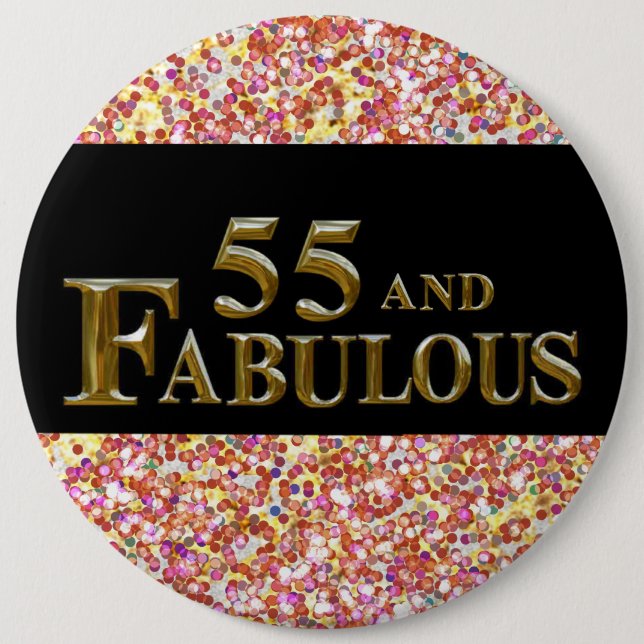 55th  Birthday  6 Cm Round Badge (Front)