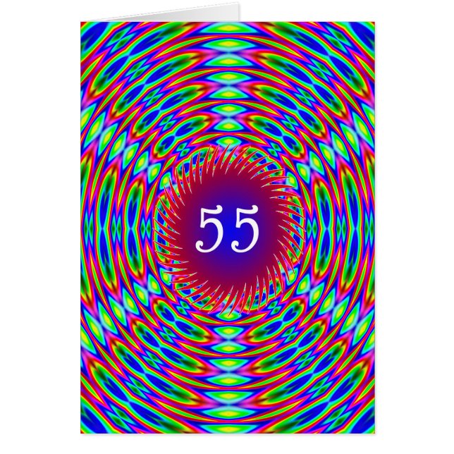 55th Birthday Abstract Trippy Swirls (Front)
