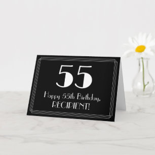 55th Birthday ~ Art Deco Inspired Look "55", Name Card