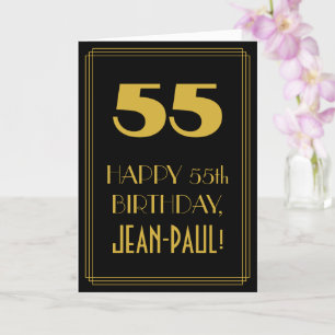 55th Birthday ~ Art Deco Inspired Look "55" & Name Card