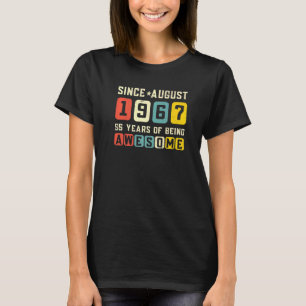 55th Birthday Awesome Since August 1967 Vintage T-Shirt