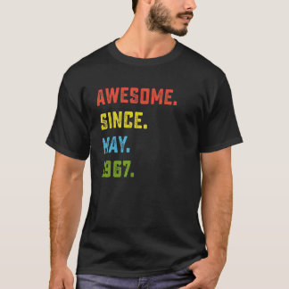 55th Birthday Awesome Since May 1967 55 Years Old T-Shirt
