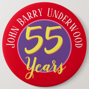55th Birthday Badge to Personalise.