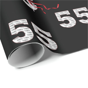 55th Birthday Balloon Bouquet Wrapping Paper
