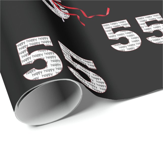 55th Birthday Balloon Bouquet Wrapping Paper (Roll Corner)