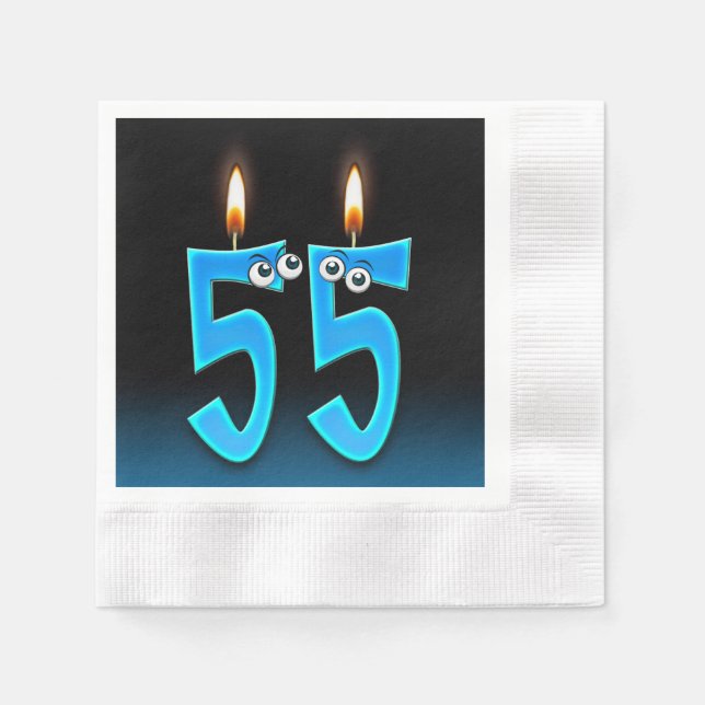 55th birthday candle with eyeballs napkin (Front)