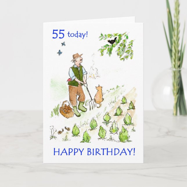 55th Birthday Card for a Gardener (Front)