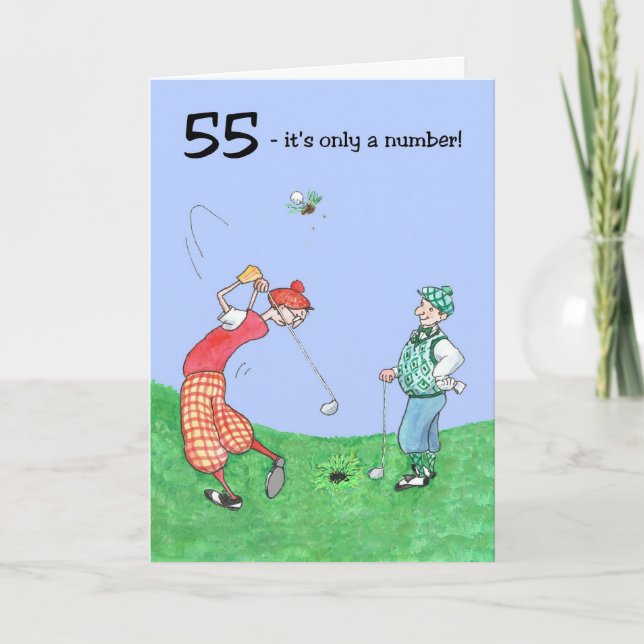 55th Birthday Card for a Golfer (Front)