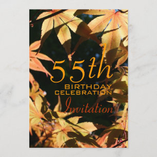 55th Birthday Celebration Autumn Custom Invitation