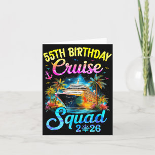 55Th Birthday Cruise Squad 2026 Illustration Card