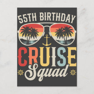 55TH Birthday Cruise Squad Family Matching Postcard