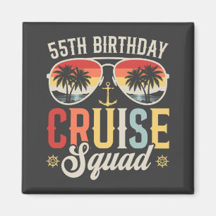 55TH Birthday Cruise Squad Family Matching Square Magnet