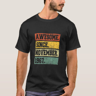 55th Birthday Decor 55 Years Old Awesome Since Nov T-Shirt