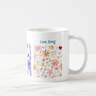 55th Birthday Flowers Love Elegant Modern Floral Coffee Mug