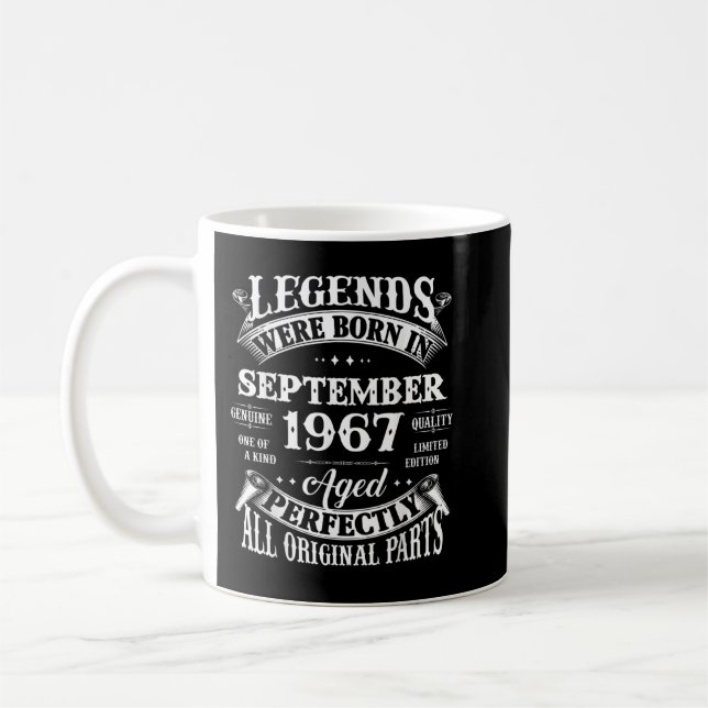 55th Birthday Gift Legends Born In September 1967  Coffee Mug (Left)