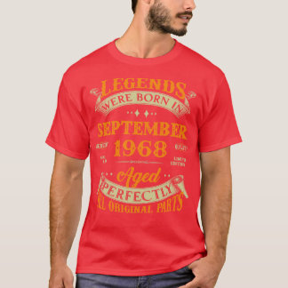 55th Birthday Gift Legends Born In September 1968  T-Shirt