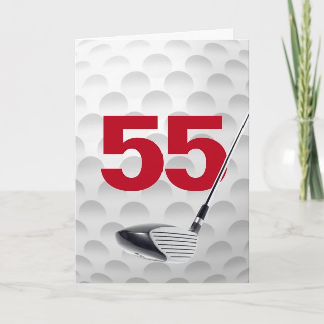 55th Birthday Golf Ball Design Card (Front)