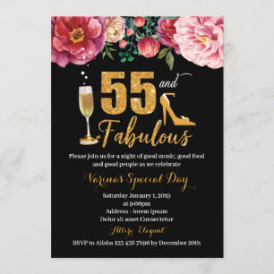 55th Birthday Invitation for Women