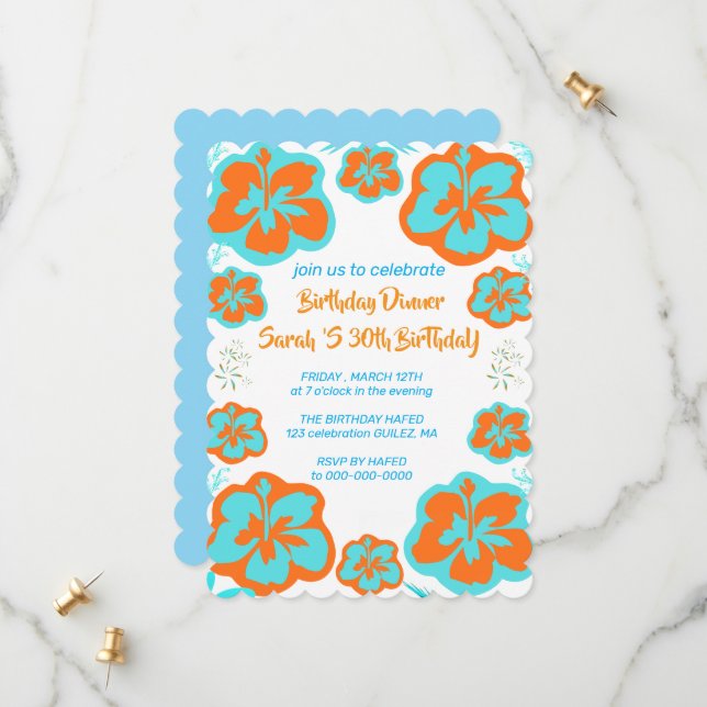55th Birthday Invitation Template 55 th Digital In (Front/Back In Situ)