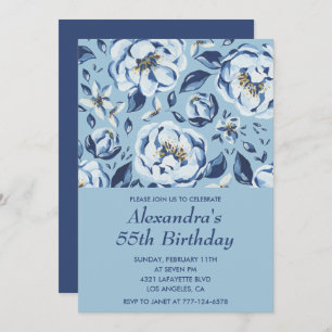 55th birthday invitations Elegant Floral