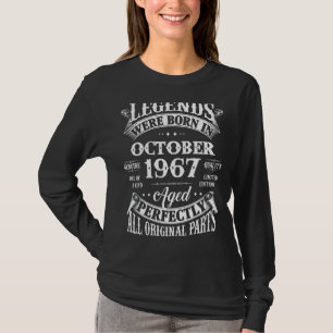 55th Birthday Legends Born In October 1967 55 Yrs T-Shirt
