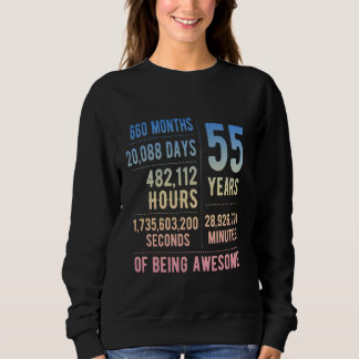55th Birthday Men Women Funny 55 Years Old Sweatshirt