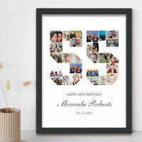 55th Birthday Number 55 Custom Photo Collage