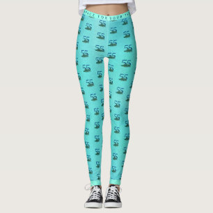55th Birthday or Anniversary Peacock Pattern Leggings
