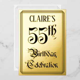 55th Birthday Party — Elegant Script + Custom Name