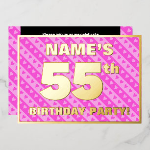 55th Birthday Party — Fun Pink Hearts and Stripes