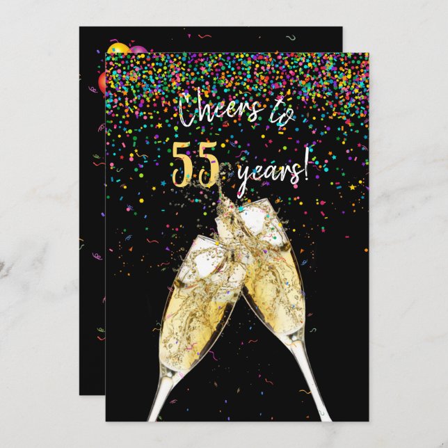 55th Birthday party Invitation (Front/Back)