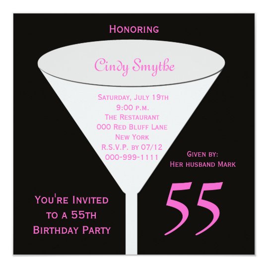 55th Birthday Party Invitation 55th Toast | Zazzle.com.au