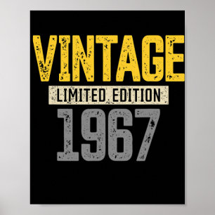 55th Birthday s Men Women Vintage 1967 55th Poster
