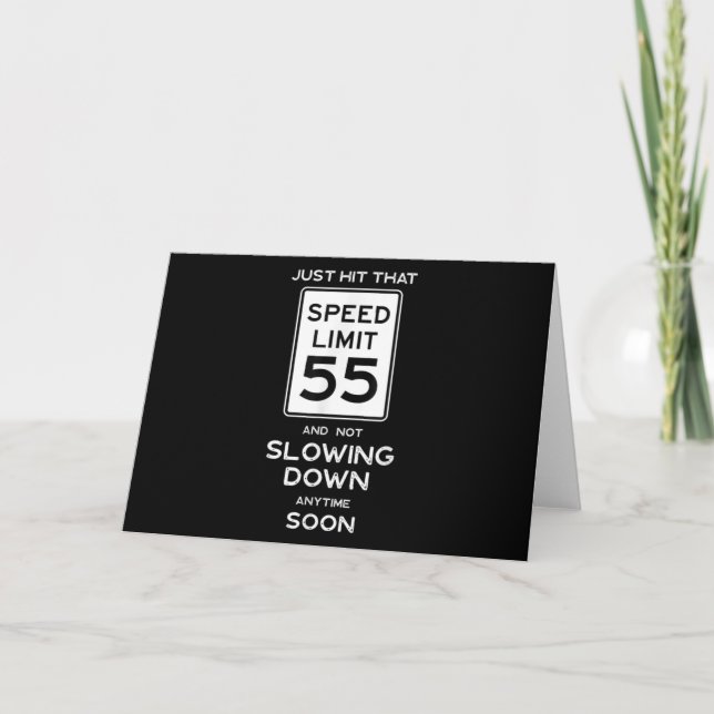 55th Birthday Speed Limit Sign Auto Mechanic Car Invitation (Front)