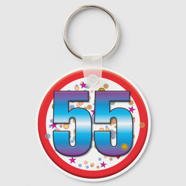 55th Birthday v2 Key Ring (Front)