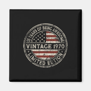 55th Birthday Vintage 1970 Limited Edition America Magnet